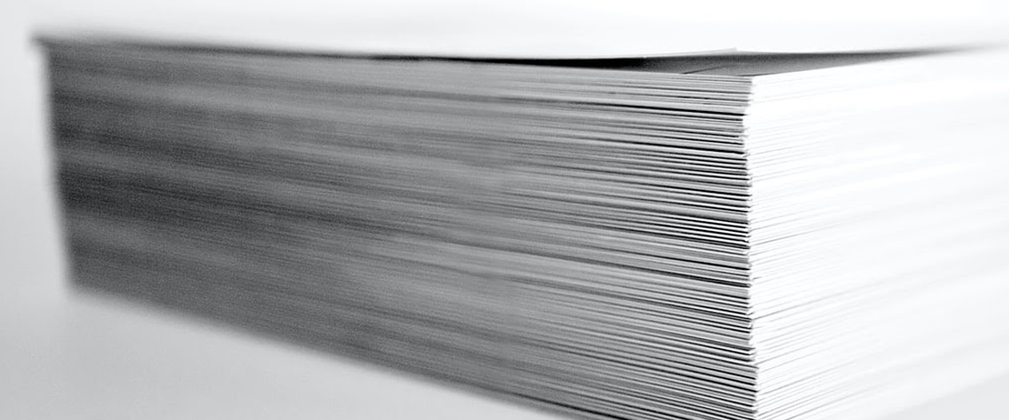 A stack of white paper 