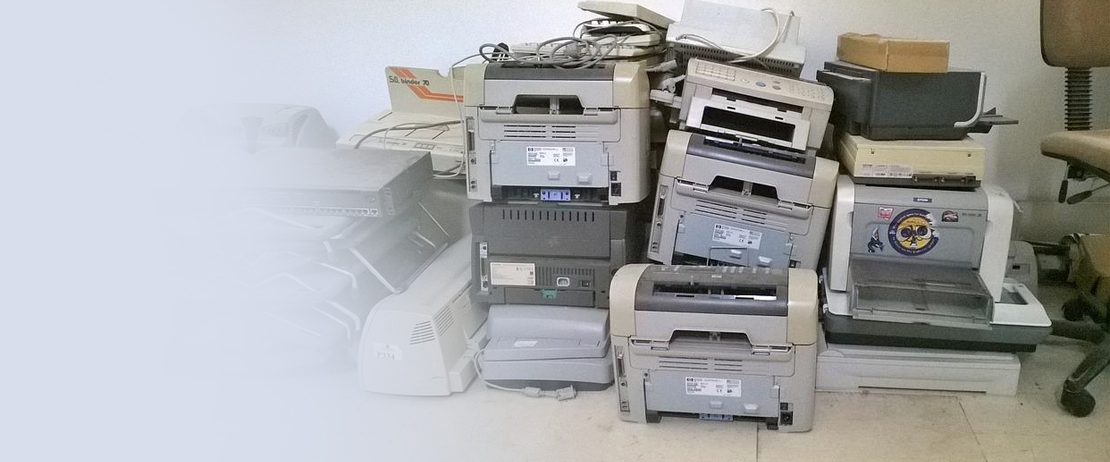  A pile of old printers